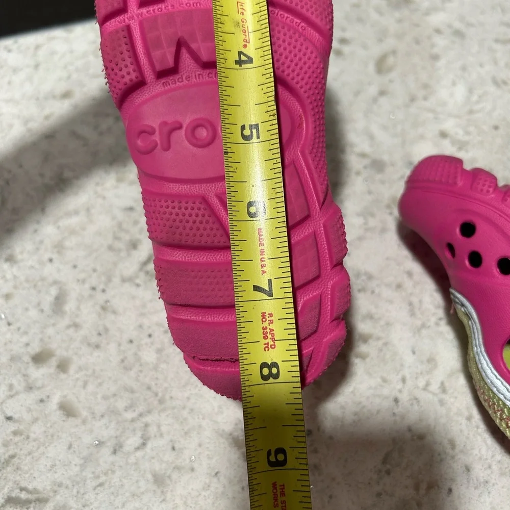Girls Pink Croc Water Shoes 8 inch in Length - No size marked on shoe